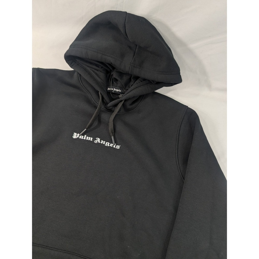 Palm Angels Black Hoodie Black Graphic Size Large Men's Unisex Hood Pocket